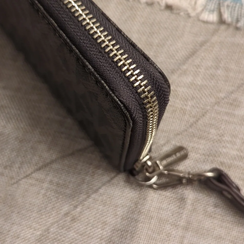 Michael Kors Brown Signature MK Zip-Around Wristlet Wallet